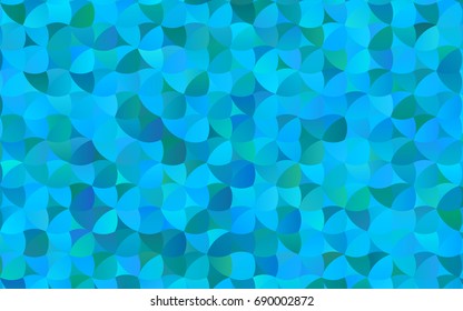 Light BLUE vector modern geometrical circle abstract background. Dotted texture template. Geometric pattern in halftone style with gradient. 