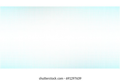 Light BLUE vector modern geometrical circle abstract background. Dotted texture template. Geometric pattern in halftone style with gradient. 