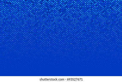 Light BLUE vector modern geometrical circle abstract background. Dotted texture template. Geometric pattern in halftone style with gradient. 