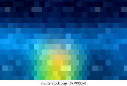Light BLUE vector modern geometrical background. Abstract template. Geometric pattern in square style with gradient.
