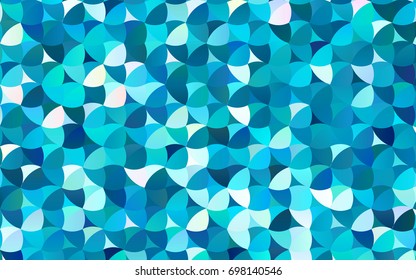 Light BLUE vector modern geometrical circle abstract background. Dotted texture template. Geometric pattern in halftone style with gradient. 
