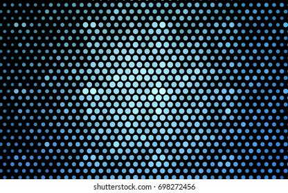 Light BLUE vector modern geometrical circle abstract background. Dotted texture template. Geometric pattern in halftone style with gradient. 