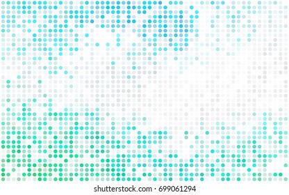 Light BLUE vector modern geometrical circle abstract background. Dotted texture template. Geometric pattern in halftone style with gradient. 