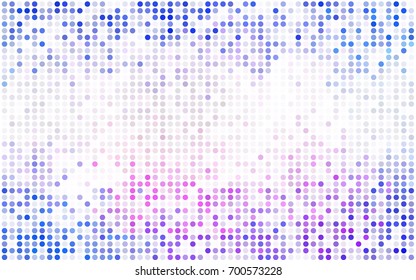 Light BLUE vector modern geometrical circle abstract background. Dotted texture template. Geometric pattern in halftone style with gradient. 