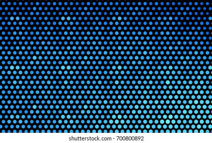 Light BLUE vector modern geometrical circle abstract background. Dotted texture template. Geometric pattern in halftone style with gradient. 