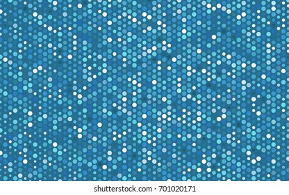 Light BLUE vector modern geometrical circle abstract background. Dotted texture template. Geometric pattern in halftone style with gradient. 