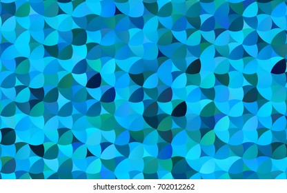Light BLUE vector modern geometrical circle abstract background. Dotted texture template. Geometric pattern in halftone style with gradient. 