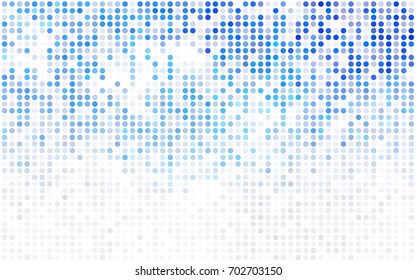 Light BLUE vector modern geometrical circle abstract background. Dotted texture template. Geometric pattern in halftone style with gradient. 