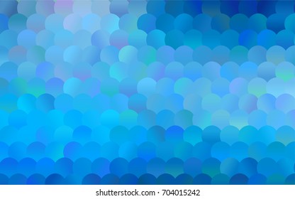 Light BLUE vector modern geometrical circle abstract background. Dotted texture template. Geometric pattern in halftone style with gradient. 