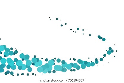 Light BLUE vector modern geometrical circle abstract background. Dotted texture template. Geometric pattern in halftone style with gradient. 