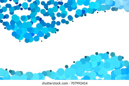 Light BLUE vector modern geometrical circle abstract background. Dotted texture template. Geometric pattern in halftone style with gradient. 
