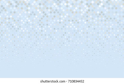 Light BLUE vector modern geometrical circle abstract background. Dotted texture template. Geometric pattern in halftone style with gradient. 