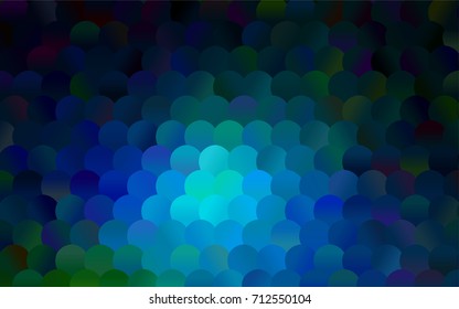 Light BLUE vector modern geometrical circle abstract background. Dotted texture template. Geometric pattern in halftone style with gradient. 