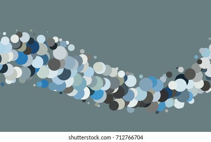 Light BLUE vector modern geometrical circle abstract background. Dotted texture template. Geometric pattern in halftone style with gradient. 