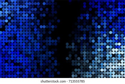 Light BLUE vector modern geometrical circle abstract background. Dotted texture template. Geometric pattern in halftone style with gradient. 