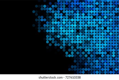 Light BLUE vector modern geometrical circle abstract background. Dotted texture template. Geometric pattern in halftone style with gradient. 