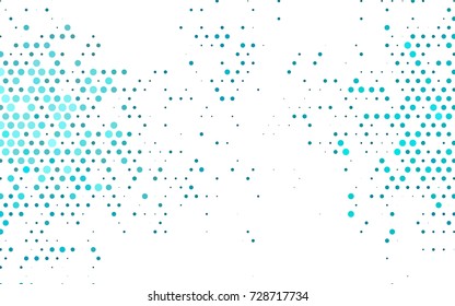 Light BLUE vector modern geometrical circle abstract background. Dotted texture template. Geometric pattern in halftone style with gradient. 