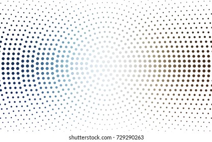 Light BLUE vector modern geometrical circle abstract background. Dotted texture template. Geometric pattern in halftone style with gradient. 