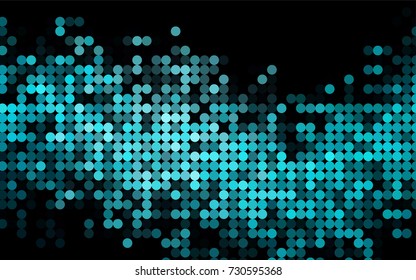 Light BLUE vector modern geometrical circle abstract background. Dotted texture template. Geometric pattern in halftone style with gradient. 