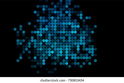 Light BLUE vector modern geometrical circle abstract background. Dotted texture template. Geometric pattern in halftone style with gradient. 