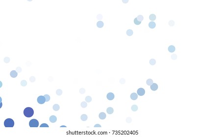 Light BLUE vector modern geometrical circle abstract background. Dotted texture template. Geometric pattern in halftone style with gradient. 