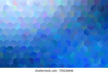 Light BLUE vector modern geometrical circle abstract background. Dotted texture template. Geometric pattern in halftone style with gradient. 