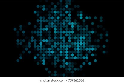 Light BLUE vector modern geometrical circle abstract background. Dotted texture template. Geometric pattern in halftone style with gradient. 