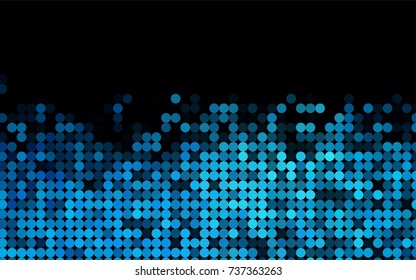 Light BLUE vector modern geometrical circle abstract background. Dotted texture template. Geometric pattern in halftone style with gradient. 