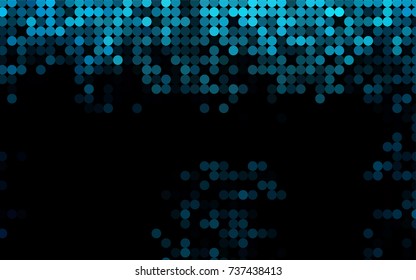 Light BLUE vector modern geometrical circle abstract background. Dotted texture template. Geometric pattern in halftone style with gradient. 