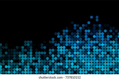 Light BLUE vector modern geometrical circle abstract background. Dotted texture template. Geometric pattern in halftone style with gradient. 