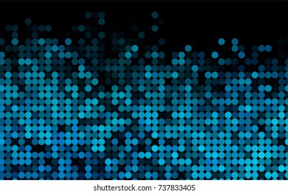 Light BLUE vector modern geometrical circle abstract background. Dotted texture template. Geometric pattern in halftone style with gradient. 
