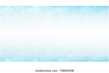 Light BLUE vector modern geometrical circle abstract background. Dotted texture template. Geometric pattern in halftone style with gradient. 