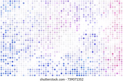 Light BLUE vector modern geometrical circle abstract background. Dotted texture template. Geometric pattern in halftone style with gradient. 
