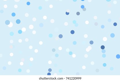 Light BLUE vector modern geometrical circle abstract background. Dotted texture template. Geometric pattern in halftone style with gradient. 
