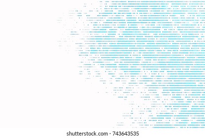 Light BLUE vector modern geometrical circle abstract background. Dotted texture template. Geometric pattern in halftone style with gradient. 