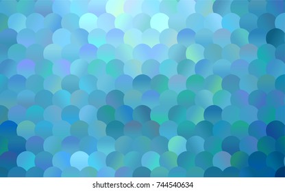Light BLUE vector modern geometrical circle abstract background. Dotted texture template. Geometric pattern in halftone style with gradient. 
