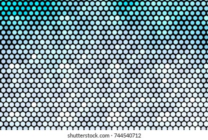 Light BLUE vector modern geometrical circle abstract background. Dotted texture template. Geometric pattern in halftone style with gradient. 