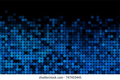 Light BLUE vector modern geometrical circle abstract background. Dotted texture template. Geometric pattern in halftone style with gradient. 