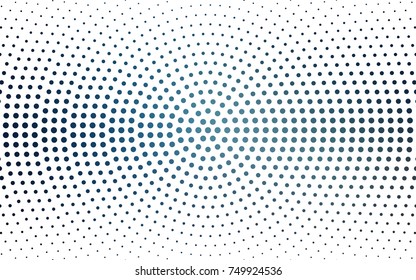 Light BLUE vector modern geometrical circle abstract background. Dotted texture template. Geometric pattern in halftone style with gradient. 