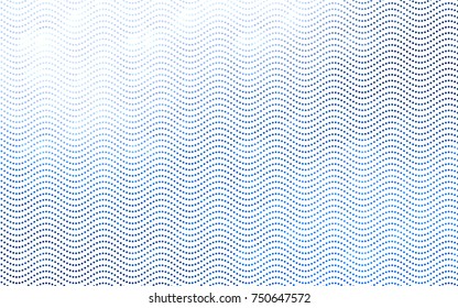 Light BLUE vector modern geometrical circle abstract background. Dotted texture template. Geometric pattern in halftone style with gradient. 