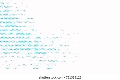Light BLUE vector modern geometrical circle abstract background. Dotted texture template. Geometric pattern in halftone style with gradient. 