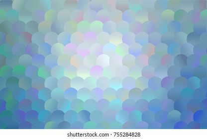 Light BLUE vector modern geometrical circle abstract background. Dotted texture template. Geometric pattern in halftone style with gradient. 