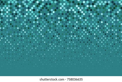 Light BLUE vector modern geometrical circle abstract background. Dotted texture template. Geometric pattern in halftone style with gradient. 