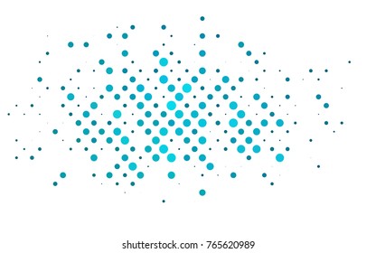Light BLUE vector modern geometrical circle abstract background. Dotted texture template. Geometric pattern in halftone style with gradient. 