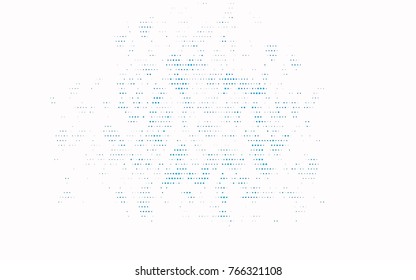 Light BLUE vector modern geometrical circle abstract background. Dotted texture template. Geometric pattern in halftone style with gradient. 