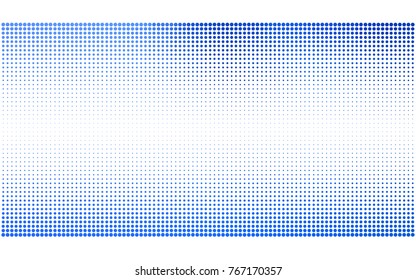 Light BLUE vector modern geometrical circle abstract background. Dotted texture template. Geometric pattern in halftone style with gradient. 
