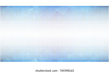 Light BLUE vector modern geometrical circle abstract background. Dotted texture template. Geometric pattern in halftone style with gradient. 