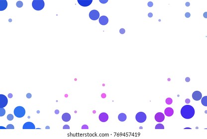 Light BLUE vector modern geometrical circle abstract background. Dotted texture template. Geometric pattern in halftone style with gradient. 