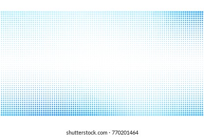 Light BLUE vector modern geometrical circle abstract background. Dotted texture template. Geometric pattern in halftone style with gradient. 