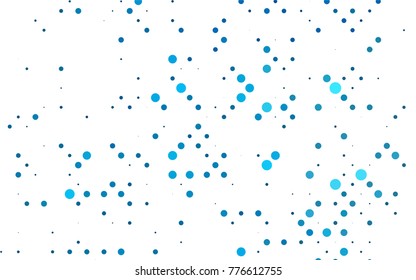 Light BLUE vector modern geometrical circle abstract background. Dotted texture template. Geometric pattern in halftone style with gradient. 